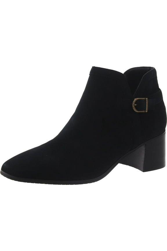 Womens Denisgo Faux Suede Block Heel Ankle Boots