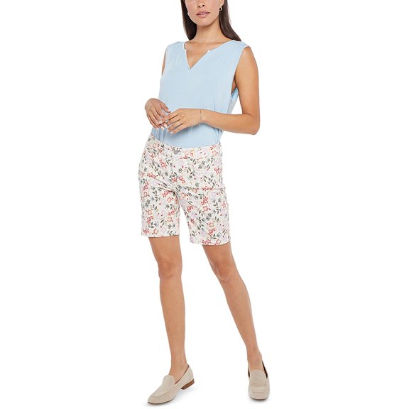 NYDJ Womens Ella High Rise Midi Denim Shorts Secret Garden 16