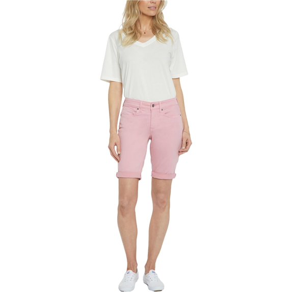 NYDJ Womens Ella Roll-Cuff Stretch Denim Shorts