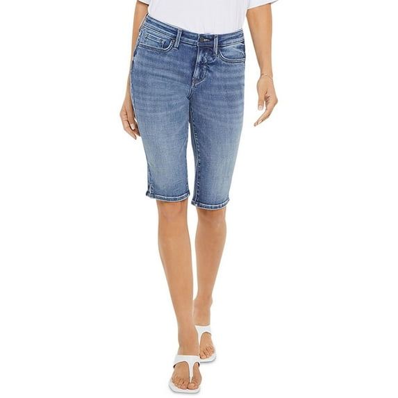 NYDJ Womens High Rise Knee-Length Denim Shorts