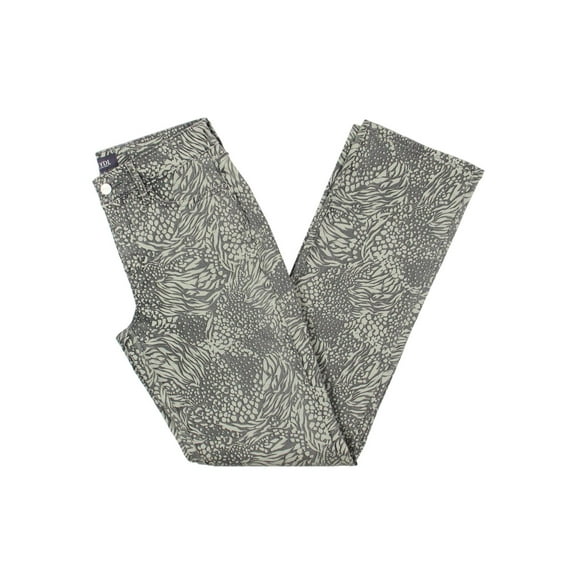 NYDJ Womens Marilyn Denim Animal Print Straight Leg Jeans