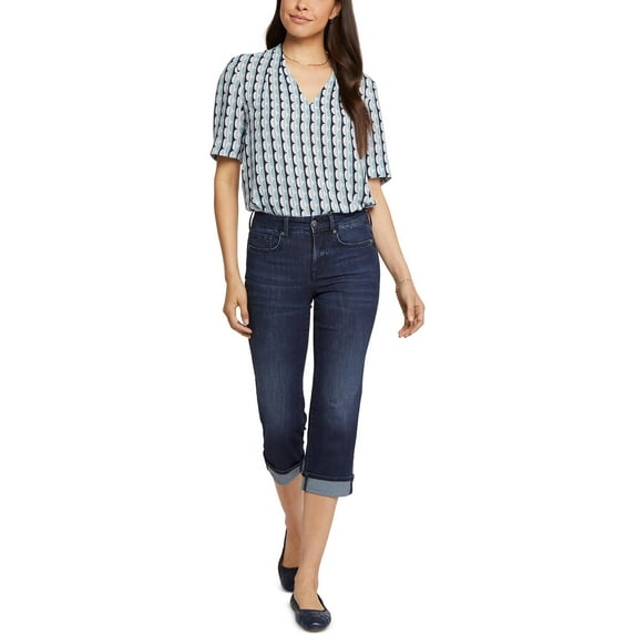 NYDJ Womens Marilyn Denim Mid-Rise Straight Leg Jeans