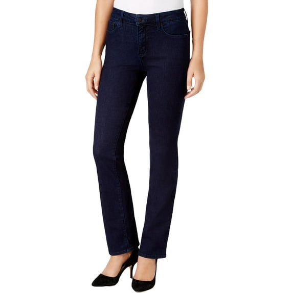 NYDJ Womens Marilyn Denim Slimming Straight Leg Jeans Navy 2