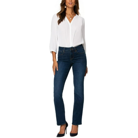NYDJ Womens Marilyn Lift Tuck Technology Denim Straight Leg Jeans