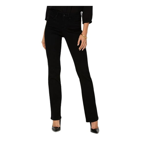 NYDJ Womens Petites Barbara Mid Rise Dark Wash Bootcut Jeans