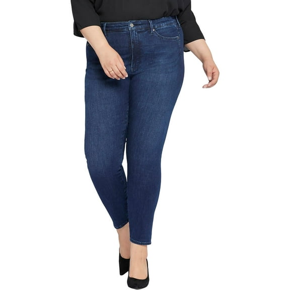 NYDJ Womens Plus Ami High-Rise Medium Wash Skinny Jeans