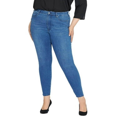 NYDJ Womens Plus Ami High-Rise Medium Wash Skinny Jeans