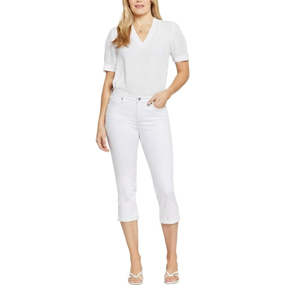 NYDJ Womens Plus Chloe Cuffed Denim Capri Jeans