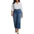 thumbnail image 1 of NYDJ Womens Plus Frayed Hem Denim Wide Leg Jeans, 1 of 3