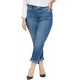 thumbnail image 1 of NYDJ Womens Plus Girlfriend Printed Cuff Medium Wash Skinny Jeans, 1 of 2
