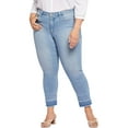 thumbnail image 1 of NYDJ Womens Plus Sheri Slim Light Wash Raw Hem Ankle Jeans, 1 of 2