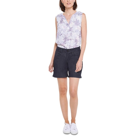 NYDJ Womens Roxanne Denim Tummy Slimming Denim Shorts Lightweight Rinse 12