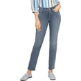 thumbnail image 1 of NYDJ Womens Sheri Mid-Rise Medium Wash Slim Jeans, 1 of 2