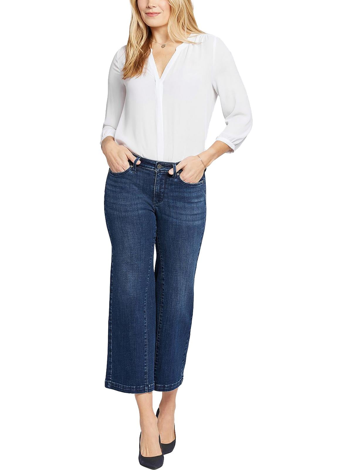 NYDJ Womens Teresa Denim Ankle Wide Leg Jeans