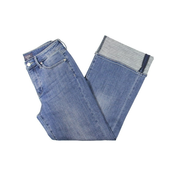 NYDJ Womens Wide Leg Mid Rise Wide Leg Jeans