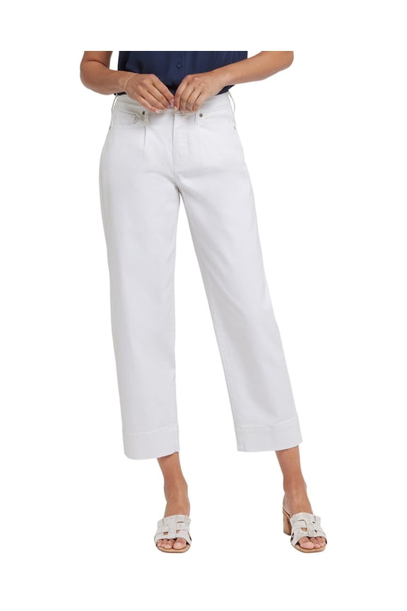 womens  Balloon Optic White Ankle Crop Jean, 10, White
