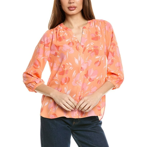 NYDJ womens Petite Blouse, PS, Orange