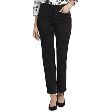 NYDJ womens  Callie Black Rinse High-Rise Straight Leg Jean, 4