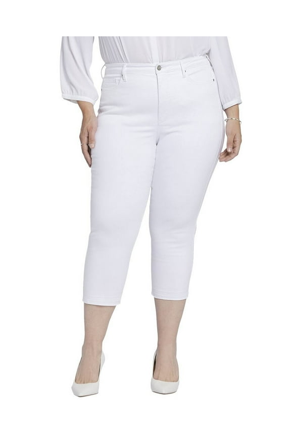 womens Plus Chloe Optic White Capri Jean, 22W