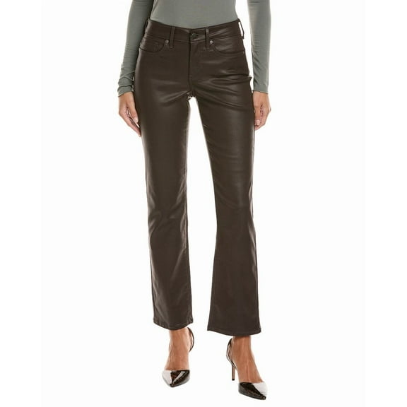 NYDJ womens  Coffee Bean Coated Petite Marilyn Straight Jean, 18P, Brown
