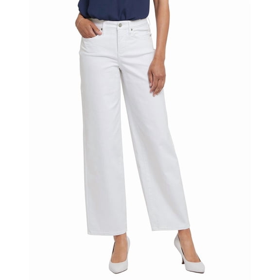 NYDJ womens  Jemma Optic White Barrel Jean, 14, White