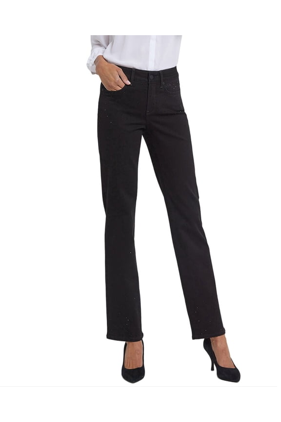 womens Marilyn Black Rinse Straight Leg Jean, 0