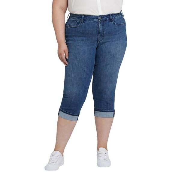 NYDJ womens Plus Marilyn Blue Ridge Crop Jean, 24W, Blue