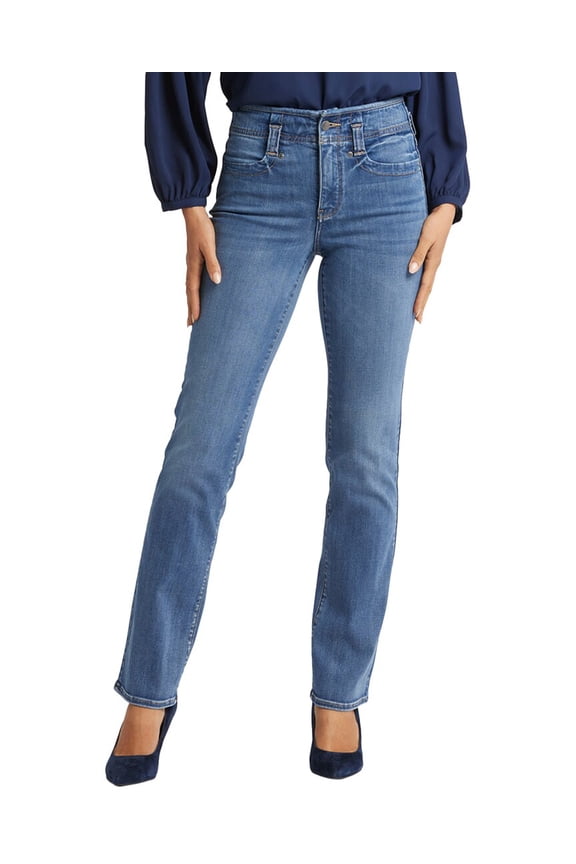 womens Petite Marilyn Clear Brook Straight Leg Jean, 00P