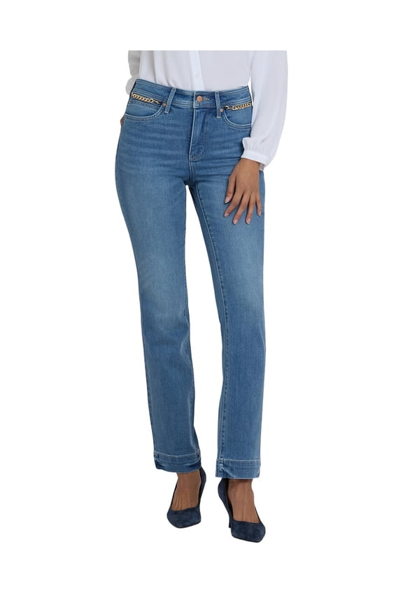womens Marilyn High-Rise Bastille Sea Straight Leg Jean, 8