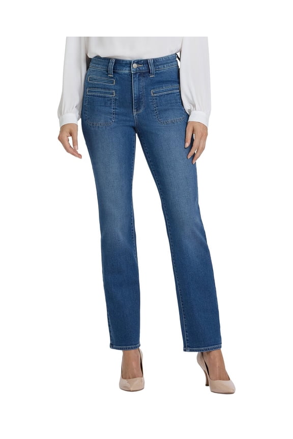 womens Marilyn High-Rise Romantic Indigo Straight Leg Jean, 18