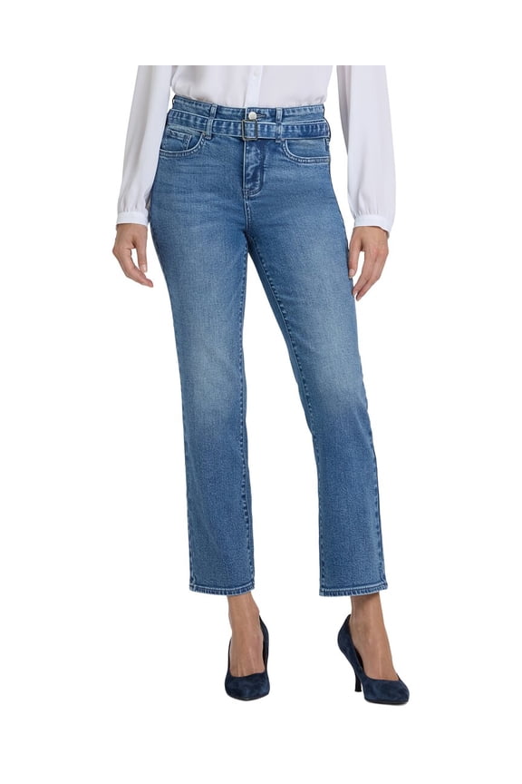 womens Marilyn High-Rise Washed Crystal Straight Leg Jean, 18