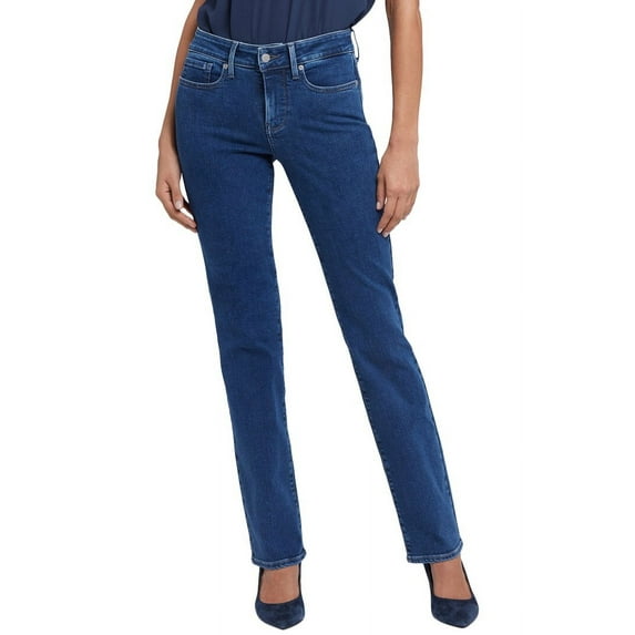 NYDJ womens Marilyn Hollywood Indigo Straight Leg Jean, 14, Blue