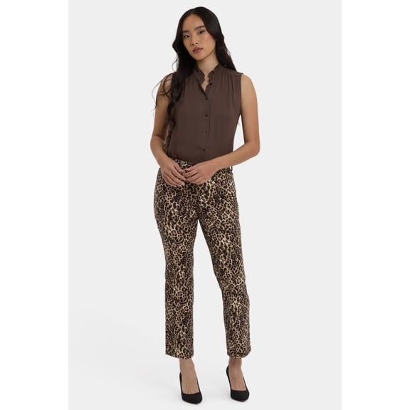 NYDJ Women's Straight Ankle Jeans In Leopard Print Denim