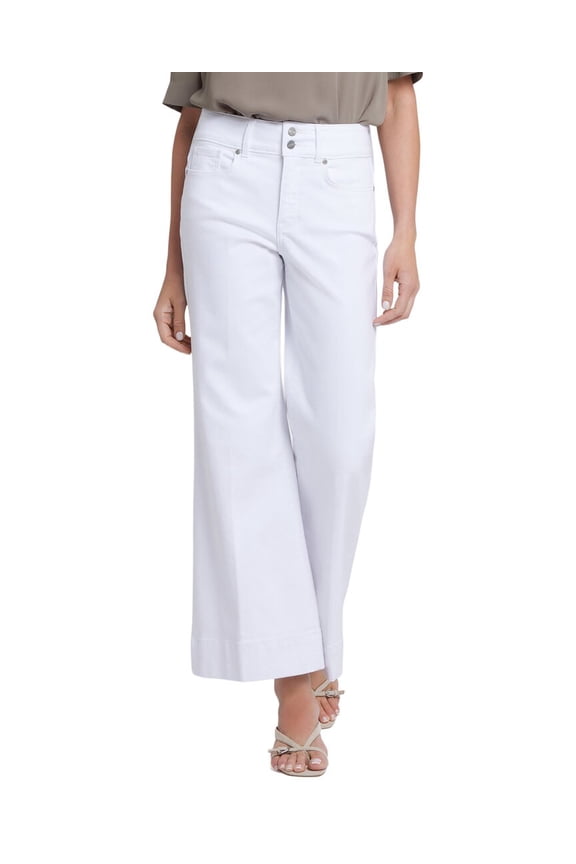 womens  Mia Optic White Palazzo Jean, 6, White