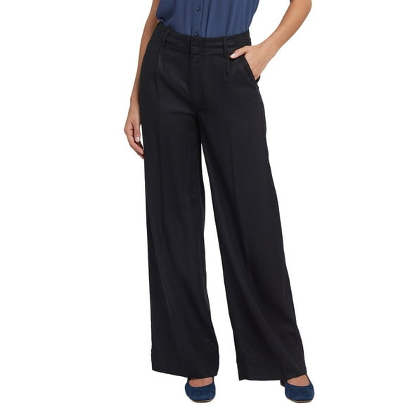 NYDJ womens  Mona Black Wide Leg Jean, 0