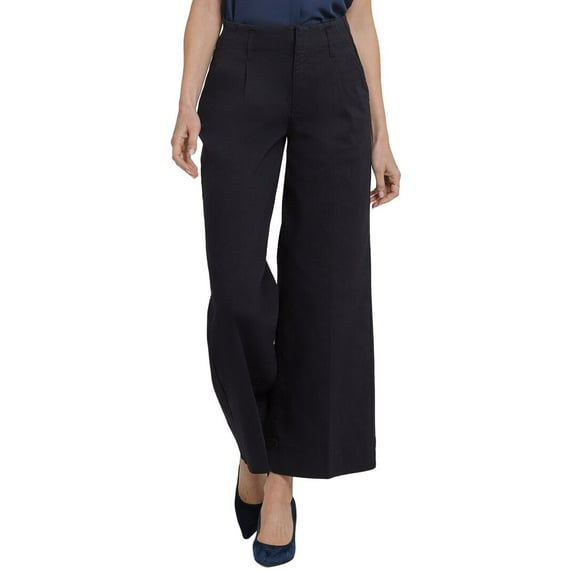 NYDJ womens Mona Black Wide Leg Jean, 10