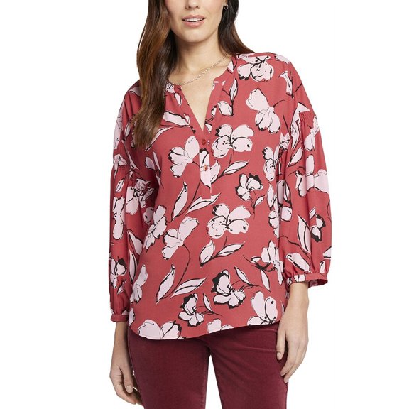 NYDJ womens  Paulina Peasant Blouse, XXS