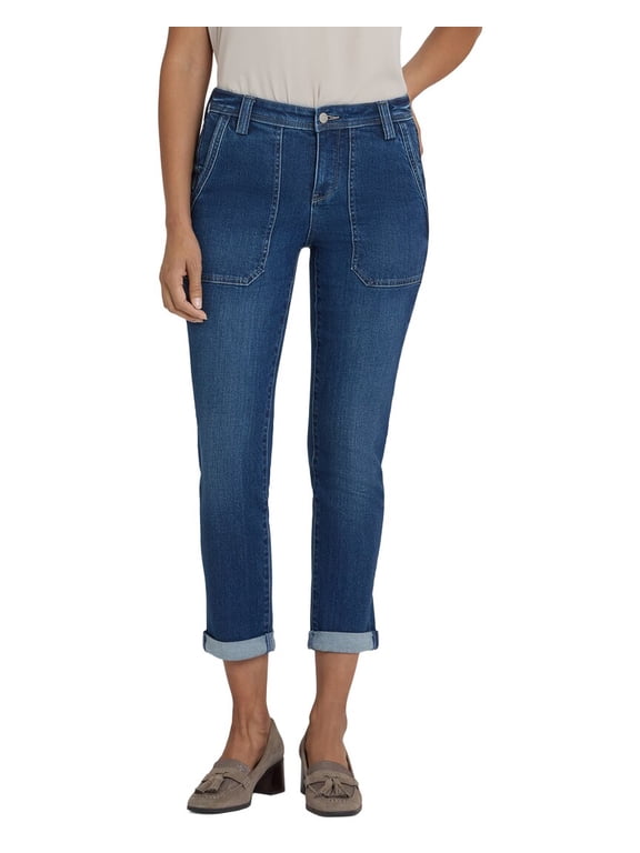 womens Petite Margot Vintage Lapis Girlfriend Jean, 0P