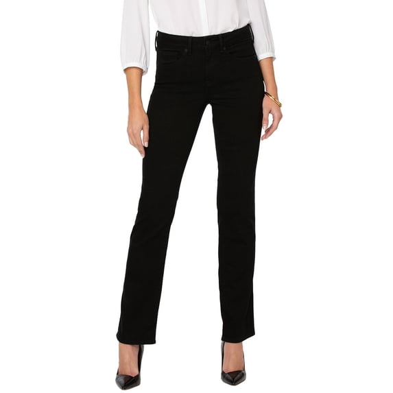 NYDJ womens Petite Marilyn Black Straight Jean, 00P