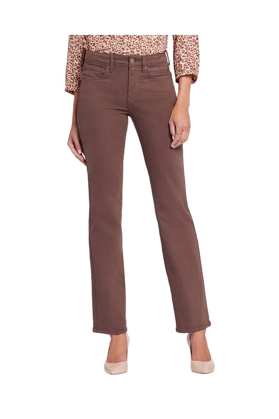 womens  Petite Marilyn Coffee Bean Straight Leg Jean, 00P, Brown