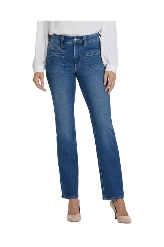 womens Petite Marilyn Romantic Indigo Straight Leg Jean, 10P, Blue