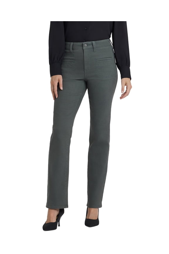 womens Petite Marilyn True Olive Straight Leg Jean, 0P