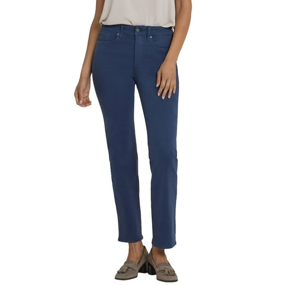 NYDJ womens  Petite Marilyn Vintage Navy Straight Leg Jean, 4P