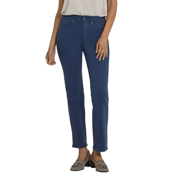 NYDJ womens  Petite Marilyn Vintage Navy Straight Leg Jean, 4P