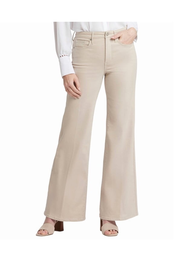 womens Petite Mia Feather Palazzo Jean, 16P