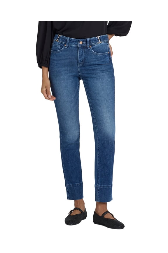 womens Petite Sheri Cool Marine Slim Jean, 10P, Blue