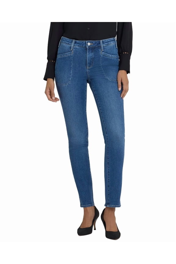 womens Petite Sheri Opera Blue Slim Jean, 10P