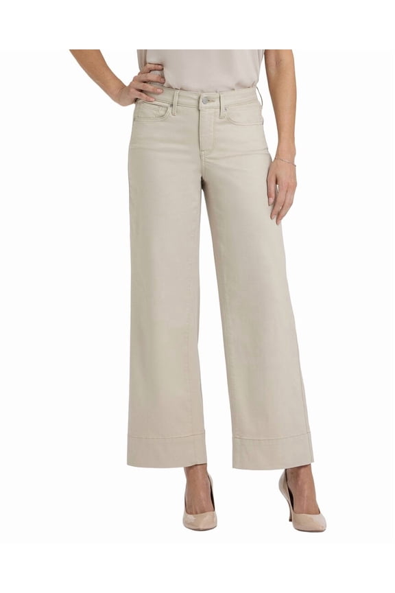 womens Petite Teresa Feather Wide Leg Jean, 0P