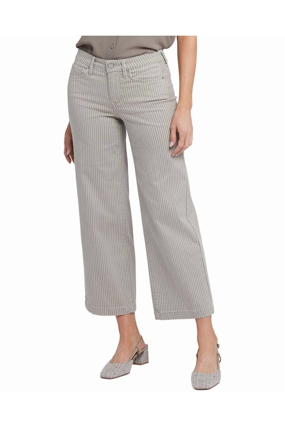 womens Petite Teresa Hidden Lodge Stripe Wide leg Jean, 0P