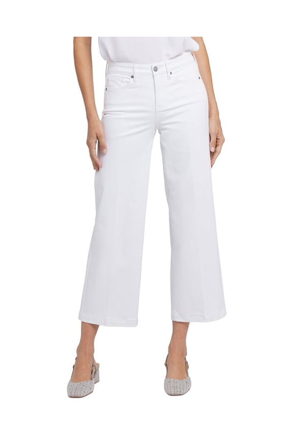 womens Petite Teresa Optic White Wide Leg Jean, 18P, White